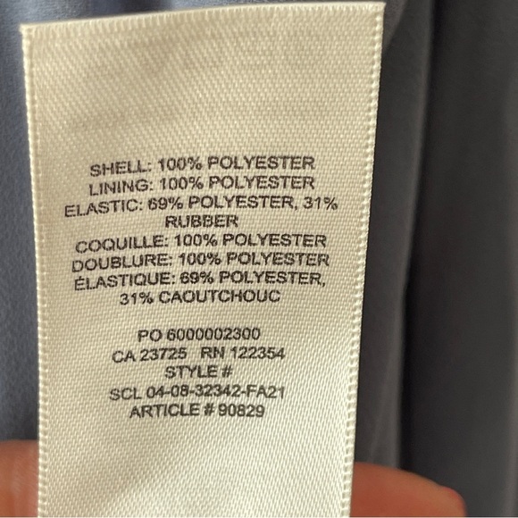 ❌SOLD❌ Aritzia Wilfred Tempest Dress Tiered chiffon mini dress Blue size XL - Picture 8 of 10